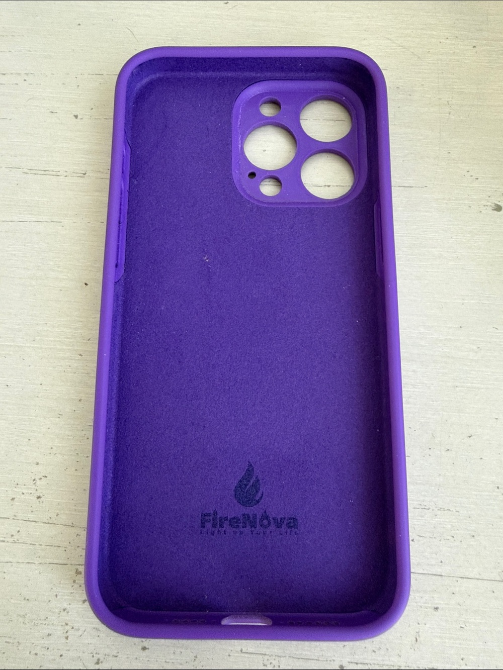 iPhone 16 Pro Max case 6.7” Neon purple silicone with microfiber